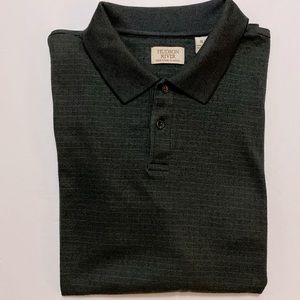 Hudson River Heritage Classics men’s polo short sleeve dark grey 2 button XL